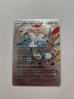 Silver Foil Pokemon Fan Art Card Collection White Kyurem GX NM - Image 1