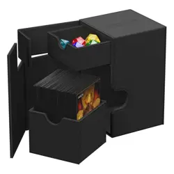 ULTIMATE GUARD FLIP n TRAY 100+ BLACK XENOSKIN DECK BOX Card case mtg EDH - Image 2