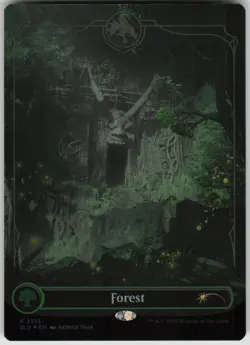MTG Forest Foil NM Secret Lair Drop Series Magic 2513 DND Forsaken Realms - Image 1