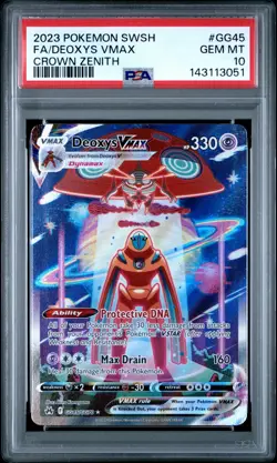 2023 POKEMON SWORD & SHIELD CROWN ZENITH #GG45 FULL ART/DEOXYS VMAX PSA 10 - Image 1