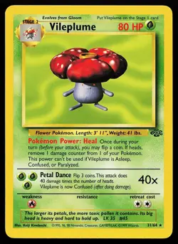 Vileplume 31/64 Unlimited Rare Jungle Pokemon Card - Image 1