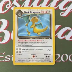Pokemon TCG Dark Dragonite Card 22/82 Team Rocket Unlimited Non-Holo LP/MP pics - Image 2