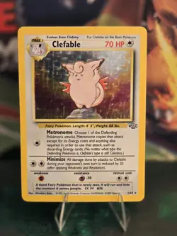 Pokemon Clefable 01/64 Jungle Holo Unlimited Vintage WOTC TCG LP+ - Image 1