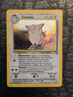 Pokemon Clefable 01/64 Jungle Holo Unlimited Vintage WOTC TCG LP+ - Image 3