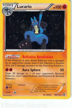 Lucario 80/113 Holo Holo Rare Legendary Treasures Pokemon HP - Image 1
