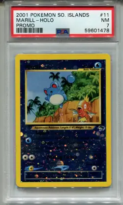 Pokemon Southern Islands Promo #11 Marill Holo PSA 7 - Image 1