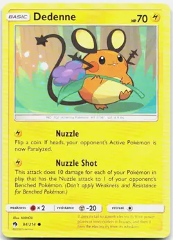 Dedenne 84/214 Common Lost Thunder Pokemon LP - Image 1
