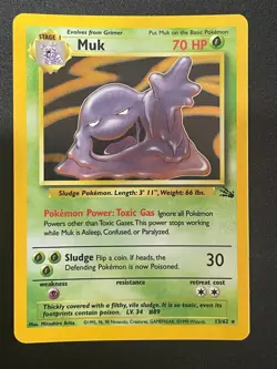 Muk 13/62 Unlimited Holo Rare WotC Pokemon Fossil - Image 1