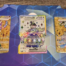 Pokemon TCG: Terapagos Ultra-Premium Collection Promos Set of 3 With Stand - Image 3