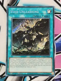 YUGIOH BLGG-EN025 Void Unleashing Fusion Secret Rare 1ST EDITION - Image 1