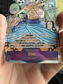 One Piece TCG Enel OP15-118 SEC Manga Alternate Art (Pack Fresh) Psa Contender - Image 5