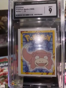 1998 Pokemon Merlin Series 1 #79 Slowpoke CGC 9 MINT - Image 1