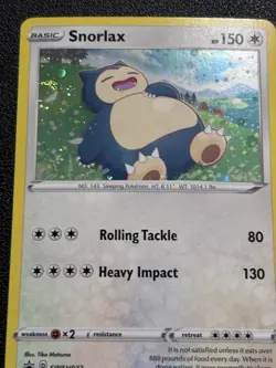 Snorlax Black Star Promo SWSH032 Cosmos Holo Swirl Pokemon Sword & Shield. 1 - Image 1