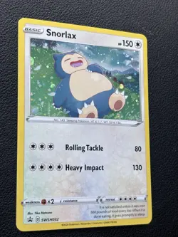 Snorlax Black Star Promo SWSH032 Cosmos Holo Swirl Pokemon Sword & Shield. 1 - Image 3