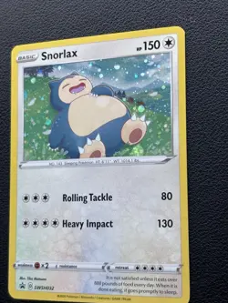 Snorlax Black Star Promo SWSH032 Cosmos Holo Swirl Pokemon Sword & Shield. 1 - Image 4
