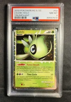 PSA 8 2010 Pokemon HG & SS Triumphant Celebi Prime Holo 92/102 English - Image 1