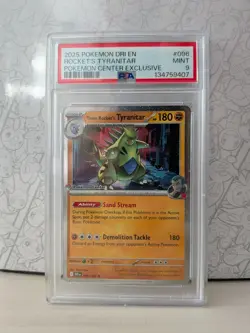 2000 Pokemon Center Stamped Team Rocket's Tyranitar Cosmos Holo PSA 9 - Image 2