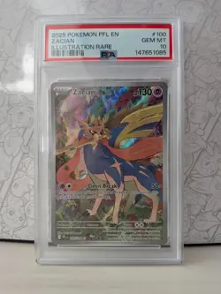 2025 POKEMON PFL EN-PHANTASMAL FLAMES ILLUSTRATION RARE #100 ZACIAN PSA 10 - Image 2