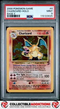 2000 Pokemon Game Base 2 #4 Charizard Holo PSA 9 Mint - Image 1