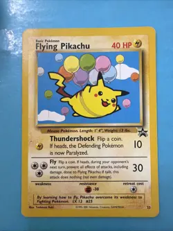 2001 Pokemon Flying Pikachu #25 Black Star Promo EX.-NM. - Image 1