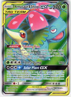 Pokemon Venusaur & Snivy GX 210/236 Ultra Rare Cosmic Eclipse Pokemon Near Mint - Image 1