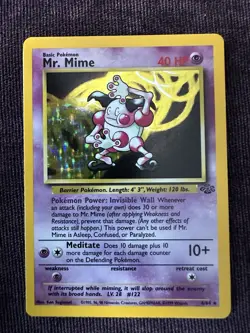 Pokemon TCG Mr. Mime Jungle 6/64 Holo Unlimited Holo Rare - Image 1