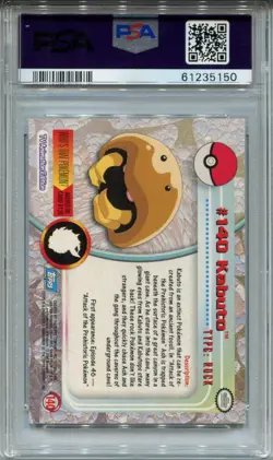 Topps Pokemon TV Animation Series 3 #140 Kabuto PSA 9 - Image 2