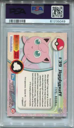Topps Pokemon TV UK Exclusive #39 Jigglypuff PSA 6 - POP 1 ! - Image 2