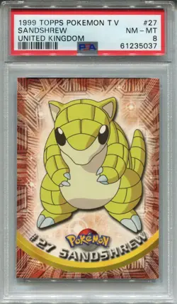 Topps Pokemon TV UK Exclusive #27 Sandshrew PSA 8 - POP 1 ! - Image 1