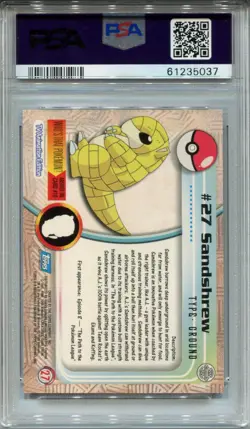 Topps Pokemon TV UK Exclusive #27 Sandshrew PSA 8 - POP 1 ! - Image 2