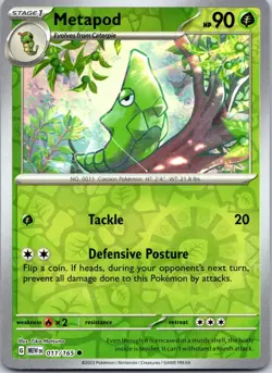Metapod 011/165 Common 151 Pokemon Reverse Holo Near Mint - Image 1