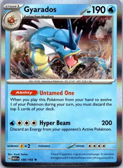 Gyarados 130/165 Rare 151 Pokemon Holo Near Mint - Image 1