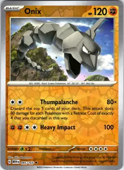Onix 095/165 Uncommon 151 Pokemon Reverse Holo Near Mint - Image 1