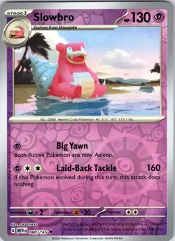 Slowbro 080/165 Uncommon 151 Pokemon Reverse Holo Near Mint - Image 1