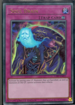 Yugioh Soul Drain LART-EN011 Ultra Rare Lost Art Promo Limited Edition NM - Image 1