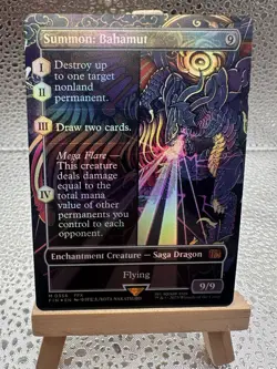 Summon: Bahamut MtG Magic the Gathering Final Fantasy Borderless Foil Card 0356 - Image 1