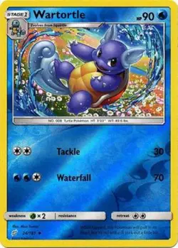 POKEMON CARD WARTORTLE REVERSE HOLO 24/181 NO 008 TURTLE POKEMON TCG CCG - Image 1