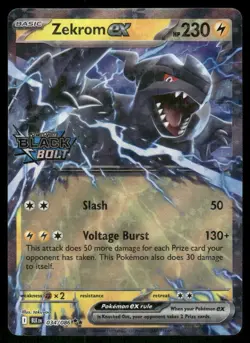 Zekrom ex 034/086 Double Rare Holo Black Bolt Pokemon TCG trading card - Image 1