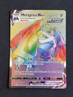 Pokemon TCG Card Metagross VMAX 208/198 Secret Rare Rainbow Chilling Reign NM - Image 1
