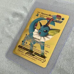 Vaporeon Vmax Gold Foil Fan Art Vinyl Textured Collector Pokemon Card HP 320 - Image 2