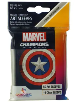 Marvel Champions The Card Game Captain America Art Sleeves LCS LCG 51 Pack New - Image 1