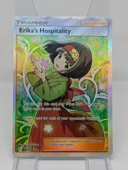 Pokemon SM Team Up #174/181 Erika's Hospitality Holo Foil Card Full Art NM - Image 1