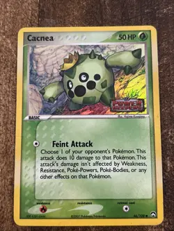 Pokemon Cacnea Reverse Holo Stamped EX Power Keepers Card 46/108 - Image 1