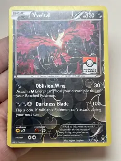 DAMAGED Yveltal 65/114 Reverse Holo League & Championship AUTHENTIC Pokemon Card - Image 3