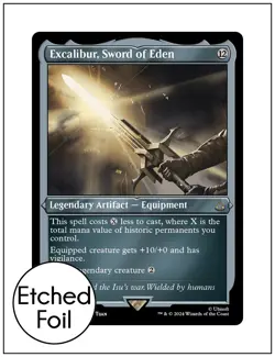 Excalibur, Sword of Eden, Etched Foil, Assassin's Creed, Magic MTG NM - Image 1