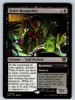 Grave Researcher 85 Rare Secrets of Strixhaven Magic: The Gathering LP - Image 1