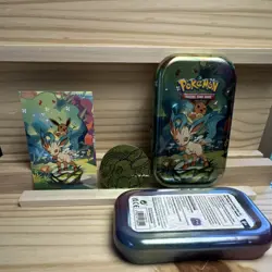 Pokemon Tin Scarlet & Violet Prismatic Evolutions Leafeon Eevee no packs - Image 4