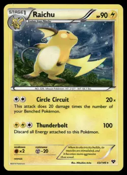 Pokemon Cards Raichu 43/146 Holo XY Holo Rare LP - Image 1