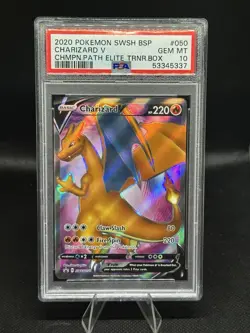 Charizard V SWSH050 PSA 10 - 2020 Pokemon Champion's Path ETB Promo - Image 1