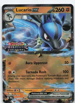Lucario ex 051/131 (Prismatic Evolutions Stamp) Rare Holo NM Pokemon - Image 1